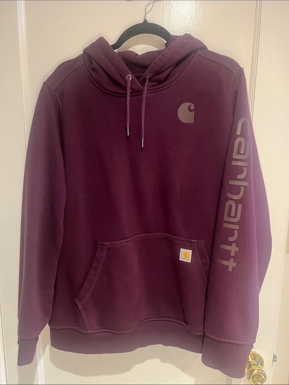 Carhartt Men’s Purple Crewneck Logo Hoodie